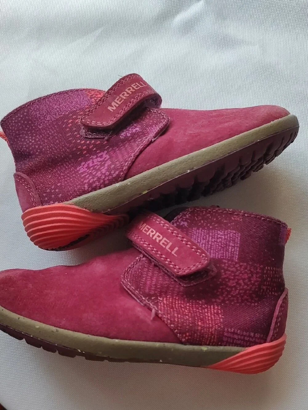 Merrell Kids Burgundy Suede Strap Boots